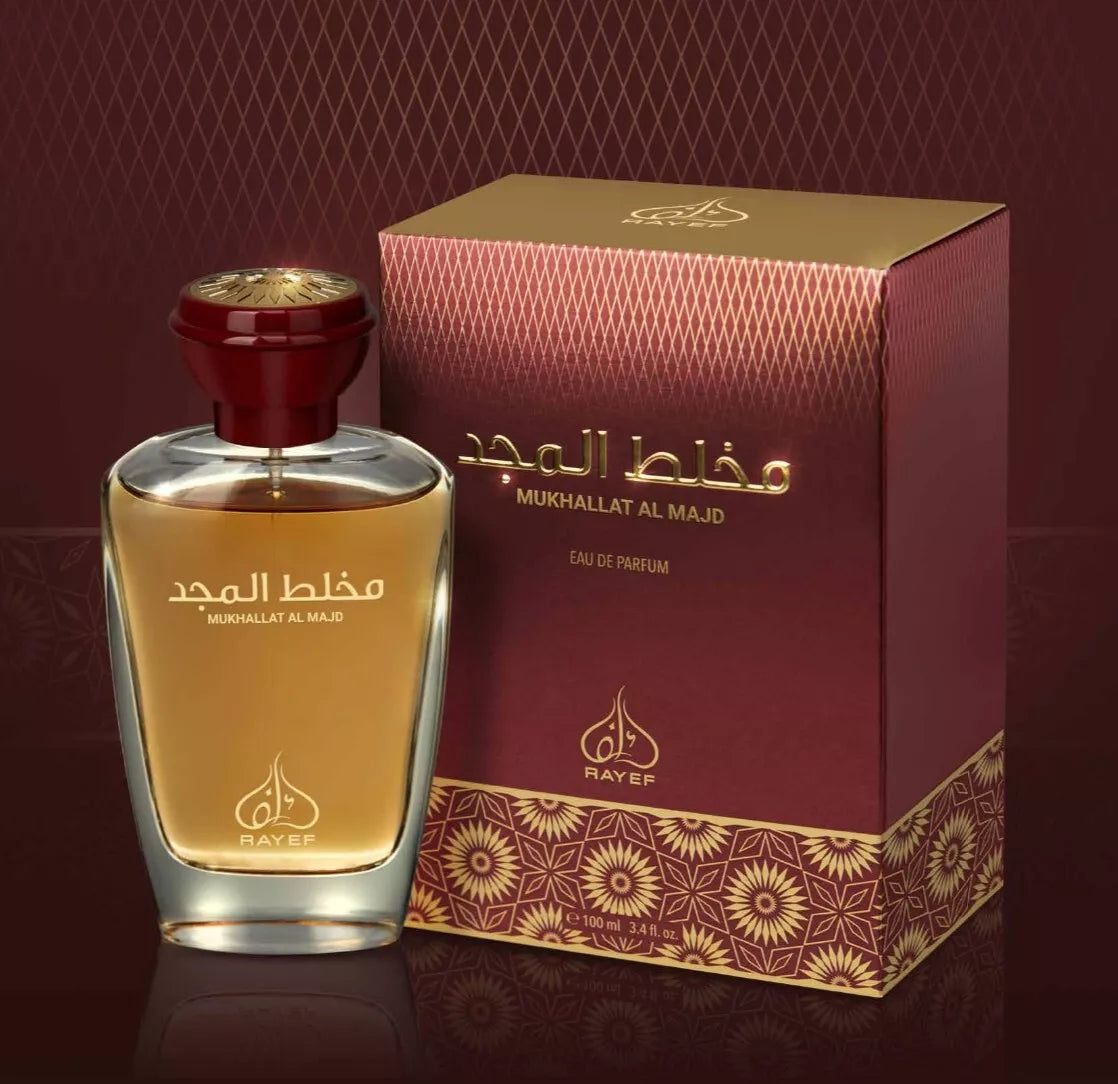 Mukhallat Al Majd by Rayef - Eau de Parfum 100ml 3.4oz - Made in Dubai Authentic