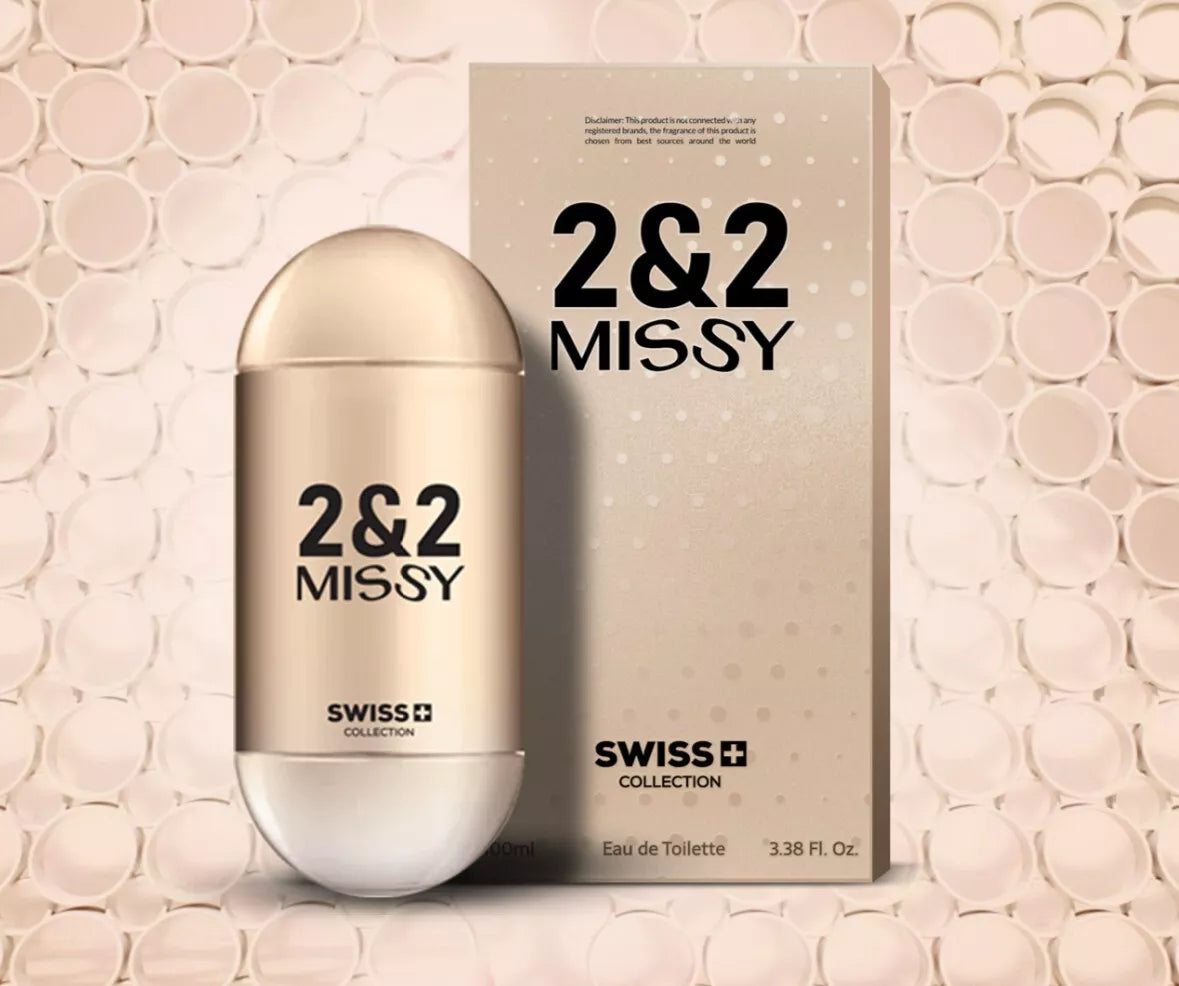 2&2 MISSY by Swiss Collection Eau De Toilette For Women 100ml 3.38oz Made in UAE