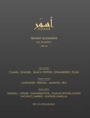 Woody Elegance by Rayef - Eau de Parfum 100ml 3.4oz - Made in Dubai Authentic